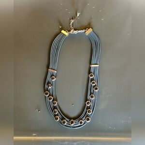 Gorgeous leather and crystal necklace